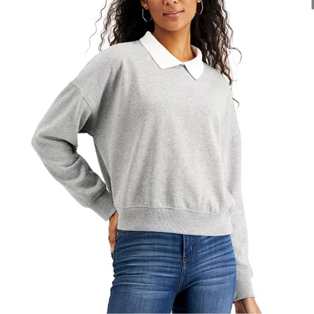 Hippie Rose Juniors' Collared Sweatshirt Size XS NWOT